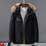 Doudoune Homme De Marque Courte Hiver Chaud Fourrure À Capuche Manteau Homme Épaississant Parka Homme Revers -Zs306845