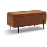 Drawer - Banc coffre en tissu et métal L100cm - Rouille - kos