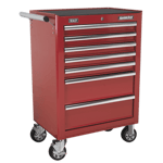 Sealey Rollcab 7 Drawers With Ball Bearing Runners Tool Storage Box Red AP26479T