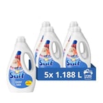 Surf Deep Sea Laundry Washing Liquid 220 washes with a joy-infused fragrance with natural essential oils lasting up to 12 hours in wear Detergent for brilliantly clean results (5x 1.188 L)