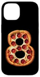 Coque pour iPhone 14 8e anniversaire Pizza Party Garçons Cheese Kids Pie Eight Bday Boy