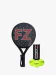 Forza Thunder Padel Ball Racket and 1 Tube of 3 Game Balls Set, Black/Red