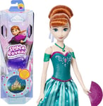 Mattel Disney Frozen Anna Fashion Doll Set, Spin & Reveal with 11 Surprises Including 5 Accessories, 5 Stickers & Play Scene, Inspired by Disney Movie, JBG60