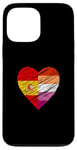 Coque pour iPhone 13 Pro Max Drapeau LGBTQ Espagne Lesbienne Pride Cœur Amour LGBTQIA