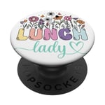 Lunch Lady Squad Wildflowers Floral School Cafétéria Worker PopSockets PopGrip Adhésif