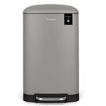 Les Collectors Poubelle de Cuisine à pédale Acier Inox n°891, Capacité 40 L, Seau intérieur amovible, Finition Mat, Résistante, Fermeture couvercle silencieuse, Gris Clair