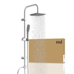 EISL Easy Fresh DX12006 Kit de douche sans robinet 2 en 1 avec grande douche à effet pluie (250 x 200 mm) et douchette à main, douche à effet pluie sans robinet, idéal pour la mise à niveau, kit de montage complet, chrome DX12006