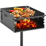 VEVOR Barbecue à Charbon de Bois en Acier Grill Extérieur 41x41x20 cm Enterrer