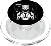 Robot chat Android Cyborg Futuriste Chaton félin PopSockets PopGrip pour MagSafe