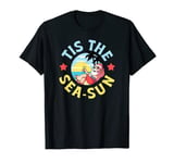 Tis The Sea Sun Christmas In July Party Santa On The Beach T-Shirt