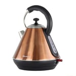 SQ Professional Gems Range Lagacy Stainless Steel Cordless Electric Kettle -Portable kettle with Heat Resistant Handle - Fast Boil - LED Light Indicator -2200w 1.8Litre Axinite