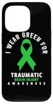 Coque pour iPhone 13 Pro I Wear Green For Traumatic Brain Sensibility