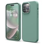 elago Coque Silicone Liquide Compatible avec iPhone 14 Pro Max Étui (6.7”), Coque Silicone Premium, Housse Protection - Case Antichoc à 4 Structure, Microfibre Douce Empêche Rayures (Vert Nuit)