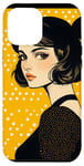 Coque pour iPhone 12 Pro Max Jaune Art Déco Polka Dots Hunting Girl Camo Noeud Noir