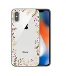 Coque Iphone X Fleur noel rose doré transprente