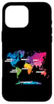 Coque pour iPhone 16 Pro Max Carte Colorée Terre Pays Continent Géographie Carte Du Monde