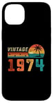 Coque pour iPhone 14 Plus Cadeau d'anniversaire 51 ans pour homme femme Palm rétro vintage 1974