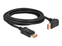 Delock - Displayport-Kabel - Displayport (Hann) Vinklet Til Displayport (Hann) Låsing - Displayport 1.4 - 3 M - 8 K 60 Hz (7680 X 4320) Støtte - Svart