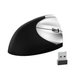 Ergonomisk vertikal mus 2.4G trådlös datorspelmöss USB optisk DPI-mus höger vänster hand för bärbar dator PC Desktop Silver