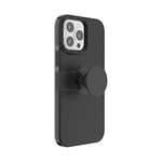 PopSockets: Coque PopCase pour iPhone 13 Pro Max avec un Support PopGrip Slide Repositionnable et une Poignée avec Top interchangeable - Black