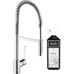 Robinet de cuisine semi-pro xxl Hansgrohe Cento 2 jets chromé + nettoyant Briochin