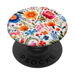 Bouquet de fleurs motif floral avec fleurs sauvages mignonnes PopSockets PopGrip Adhésif