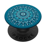 PopSockets Blue Turquoise Mandala Teal Henna PopSockets PopGrip: Swappable Grip for Phones & Tablets