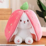 Jordgubbskanin förvandlad till liten kanin Fruktdocka Plyschleksak Morot Kanin Plyschdocka Flicka Barn Födelsedagspresent Strawberry Rabbit 35cm