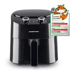 GOURMETmaxx Friteuse à air chaud 4,5L | Airfryer avec 8 programmes, Cuisson pauvre en graisse, griller ou cuire au four sans huile | Avec écran LCD, fonction minuterie & stay-on | 1400W [Noir]