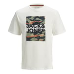 Jack & Jones JACK&JONES Mens casual cotton t-shirt crew neck short sleeves - White - Size Small