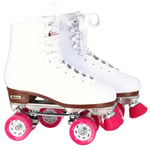 CHICAGO Skates Premium White Quad Roller Skates for Women Beginners Classic Adjustable High-Top Design for Indoor or Outdoor Skates and Roller Derby