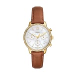 Fossil Montre Neutra chronographe, en acier inoxydable, doré, pour femme, ES5278