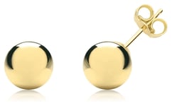 James Moore TH ES205 9ct Y/g 7mm Ball Stud Earrings Jewellery