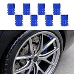 deemars 8 Paquets D'embouts de Valve de Pneu de Voiture, Bouchons de Valve de Pneu, Capuchons de Tiges de Valve en Plastique pour Voiture avec Joint en Caoutchouc Universel pour SUV Truck (Bleu)