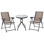 Patio Bistro Set Folding Chairs Garden Coffee Table for Balcony