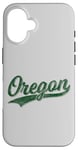 Coque pour iPhone 16 Oregon Classic Varsity, style maillot de sport vintage