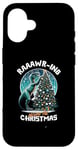 Coque pour iPhone 16 Balade autour du dinosaure de Noël