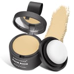 Instantly Hairline Powder, Hair Root Touch Up Powder Conceal Receding Hairline, Windproof&Sweatproof Hair Root Concealer, Professional Hairline Shadow Powder with Mirror and Puff(Golden Yellow)