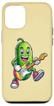 Coque pour iPhone 15 Guitare électrique amusante en forme de concombre pour garçons et filles