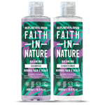 Faith In Nature Ensemble de shampoing et revitalisant naturels à la lavande et au géranium, nourrissant, végétalien et non testé sur les animaux, sans SLS ni parabens, pour cheveux normaux à secs, 400 ml (lot de 2)