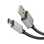 KabelDirekt – Câbles Micro USB 2.0 – 2m – (câbles de données et de Chargement High Speed, conviennent pour Les Smartphones et tablettes avec pour Micro USB, noir/space grey) – PRO Series