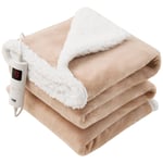 Electric Heated Throw Fleece Reversible Blanket 160 X 130cm