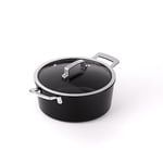 Valira 4669/25 Aire Cocotte + Couvercle Fonte d'Aluminium Anse Métal Noir 24 cm