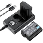 ENEGON 2 Paquets EN-EL15 Batterie de Rechange et Chargeur Double Intelligent LED USB pour Nikon Z6, Z7, D7100, D750, D7000, D7200, D600, D610, D880, D810, D810a, D800, D850