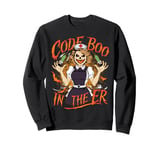 Code Boo In The Er Crew Funny Ghost Halloween Costume Nurse Sweatshirt