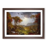 Big Box Art Autumn On The Hudson River by Jasper Francis Cropsey Framed Wall Art Picture Print Ready to Hang, Walnut A2 (62 x 45 cm)