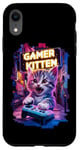 Coque pour iPhone XR Gamer Kitten Cute Gaming Jeux vidéo Cat Lover