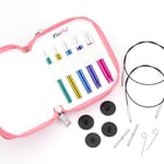 KnitPro Zing Interchangeable Needle Set – 5 x 10cm Circular Knitting Pin Pairs with Accessories Zing Starter Set, Colour Coded for Beginners, Professionals & Gift Set