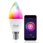 Nous P4 Smart WiFi LED Lampe Wifi Ampoule E14 Ampoule RVB Compatible avec Amazon Alexa Echo Assistant Home Google 2700K-6000K 4,5 W