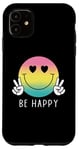 Coque pour iPhone 11 Chemise Be Happy Heart Eyes Smile Face Peace Happy Face Love